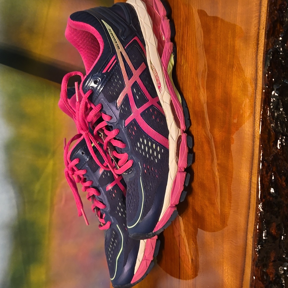 ASICS Gel Keyano 22 FluidRide Navy/Pink Women's Running Shoes - T-597N Size 8 - Picture 3 of 11